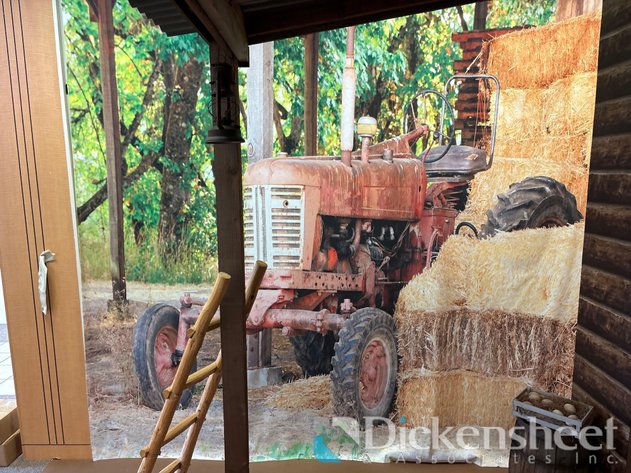 Image for TRACTOR WITH HAY BALES BACKDROP