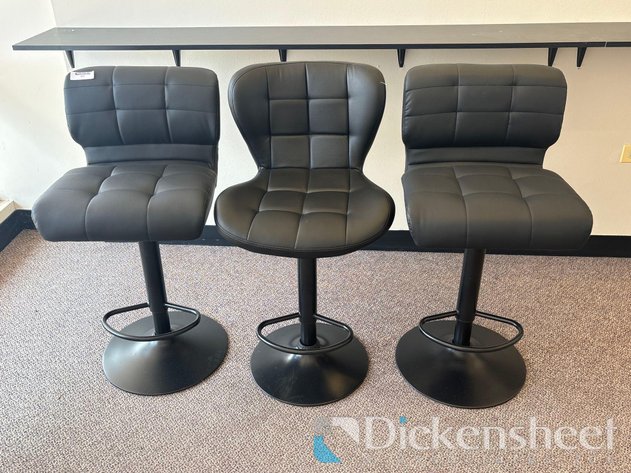 Image for ADJUSTABLE HEIGHT SWIVEL BAR STOOLS WITH BLACK