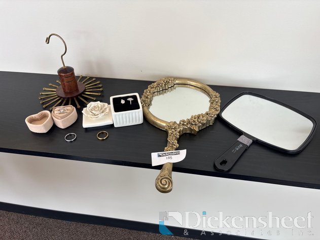 Image for COSTUME JEWELRY RINGS, RING BOXES, AND MIRRORS