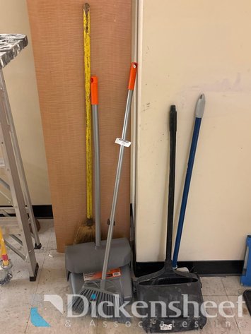 Image for BROOMS AND DUST PANS LOT