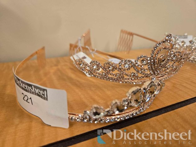 Image for GOLD TONE TIARAS WITH CLEAR STONES, QTY (2)