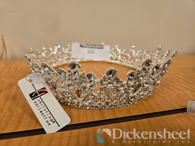 Image for SILVER TONE TIARA WITH CLEAR STONES