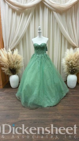 Image for QUINCEANERA EVENING GOWN, LT GREEN, SIZE 8