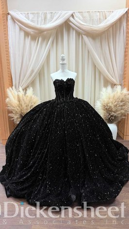 Image for QUINCEANERA BALL GOWN, BLACK, SIZE S/XS