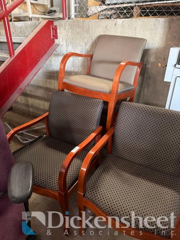 Image for (4) WOOD & FABRIC SIDE CHAIRS
