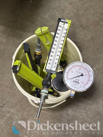 Image for BUCKET OF PRESSURE GAUGES AND THERMOMETERS