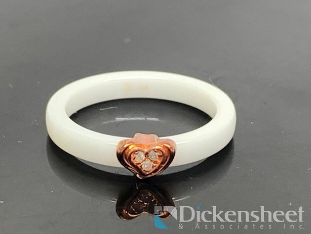 Image for Diamond Heart Shape Ceramic Ring