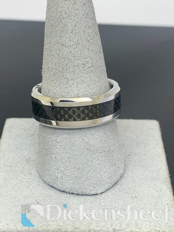 Image for Black & Silver Tone Men's Wedding Band