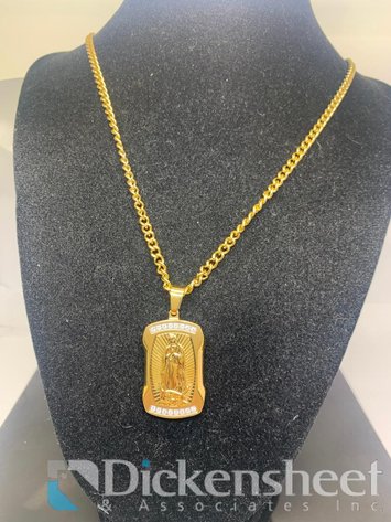 Image for Gold Tone Virgin Mary Necklace