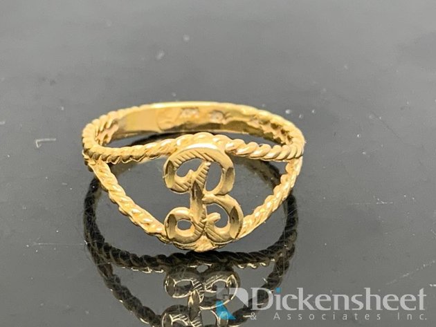 Image for 14KT Yellow Gold Initial Letter Ring