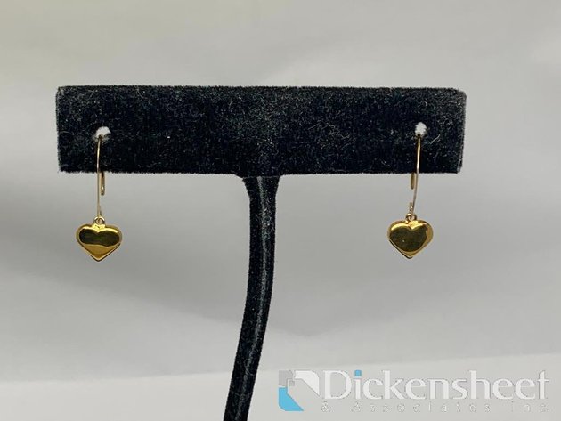 Image for 14KT Yellow Gold Heart Dangle Earrings