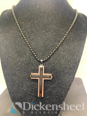Image for Black Tone Cross Necklace