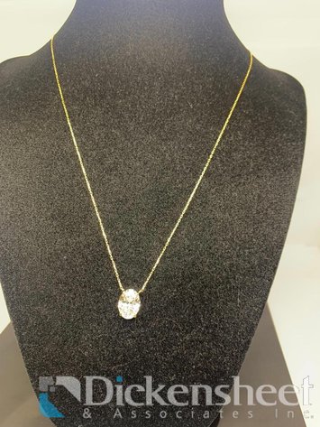 Image for 3.09 Carat Oval Cut Lab Grown Diamond 14KT Gold Necklace