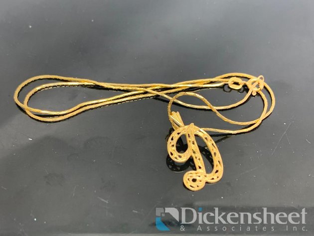 Image for 14KT Yellow Gold Necklace With Letter D Initial Charm Pendant