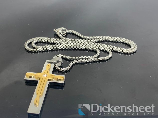 Image for Two Tone Cross Pendant Necklace