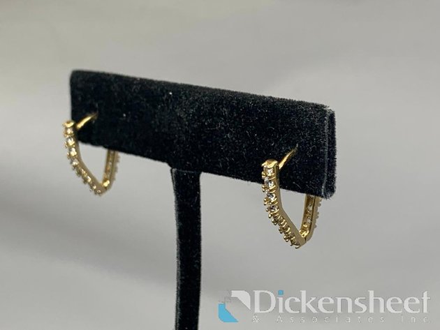 Image for 10KT Yellow Gold Earrings With Clear Stones