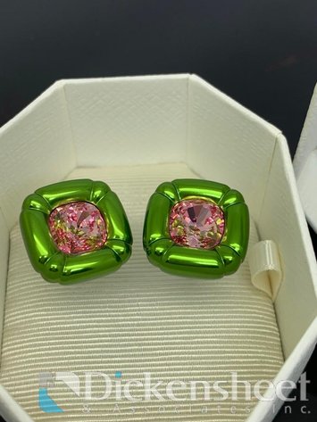 Image for Swarovski Green Pink Earrings