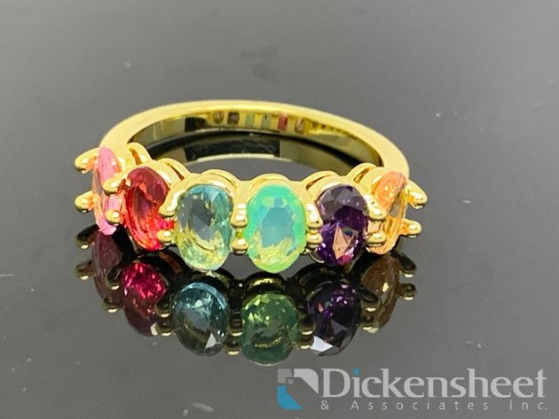 Image for Gold Tone Band With Colorful Stones