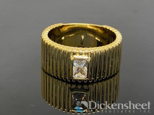 Image for Gold Tone Ring With Clear Stone