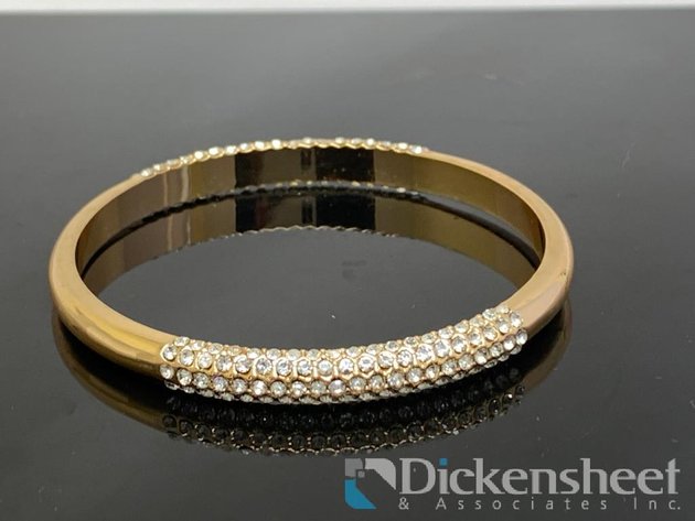 Image for Gold Tone Bangle Bracelet With Clear Stones