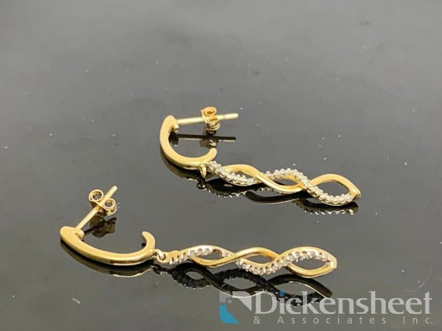 Image for 10KT Yellow Gold Dangle Earrings With Diamonds