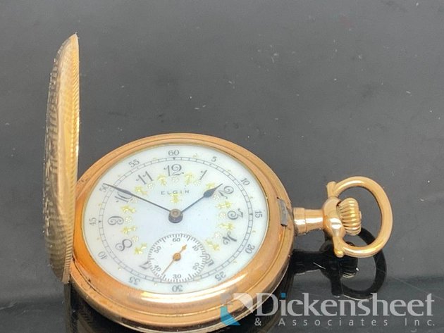 Image for Elgin Pocket Watch Gold Tone With Fancy Dial