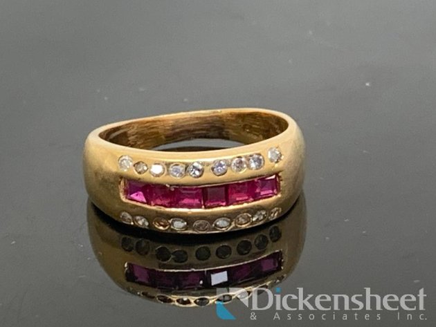 Image for 14KT Yellow Gold Ruby & Diamonds Ring