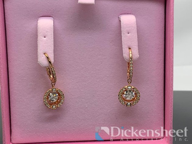 Image for Swarovski Rose Gold Tone Dangle Earrings