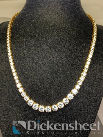 Image for Gold Tone Necklace With Clear Stones