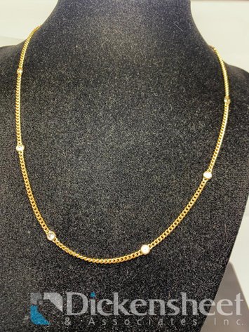 Image for Gold Tone Necklace With Clear Stones