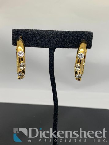 Image for Swarovski Gold Tone Hoop Earrings