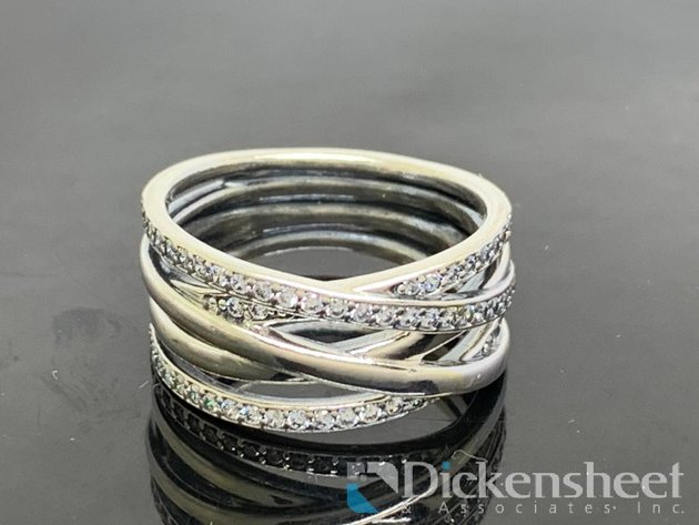 Image for Silver Tone Ring With Clear Stones