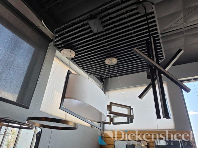 Image for (4) METAL-FRAME LED PENDANT FIXTURES