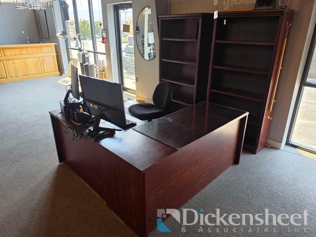 Image for L-SHAPED DESK WITH BOOKCASES & OFFICE CHAIR