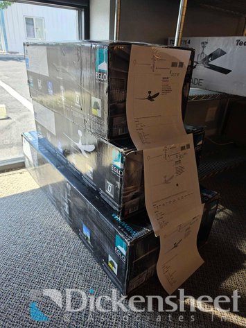 Image for (3) EGLO & TECH LIGHTING BOXED CEILING FANS