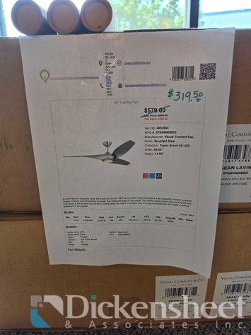 Image for (2) VISUAL COMFORT BOXED CEILING FANS