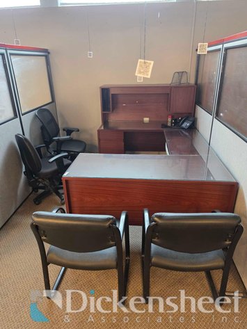 Image for U-SHAPED DESK WITH (4) OFFICE OR VISITOR CHAIRS