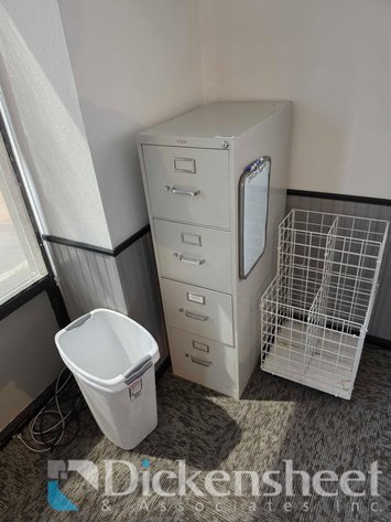 Image for FOUR DRAWER METAL FILE CABINET WITH WASTE BASKET,