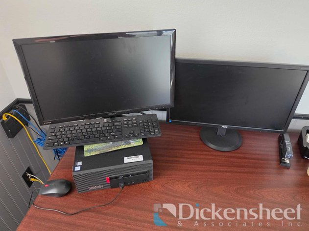 Image for THINKCENTRE DESKTOP WITH DUAL MONITORS, KEYBOARD, MOUSE