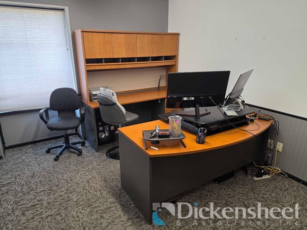 Image for BEAUTIFUL EXECUTIVE DESK WITH BOOKCASE-OFFICE SUITE PACKAGE-