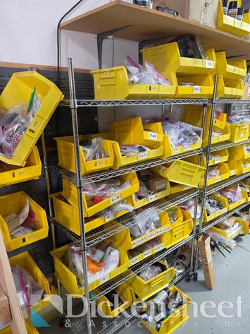 Image for LOT OF HARDWARE & ELECTRICAL PARTS WITH BINS WITH TWO