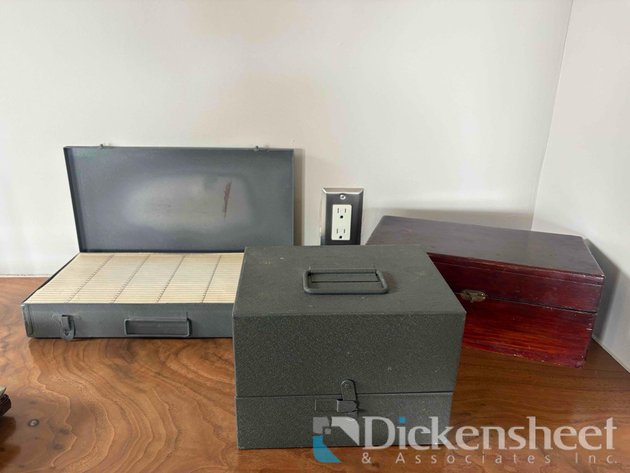 Image for METAL AND WOOD ORGANIZER BOXES, QTY (3)