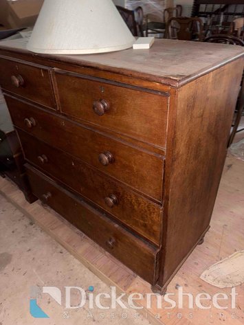 Image for FIVE DRAWER WOOD DRESSER WITH ROUND PULLS