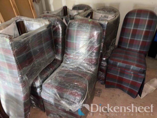 Image for SET OF (8) TARTAN PLAID PARSONS STYLE  UPHOLSTERED