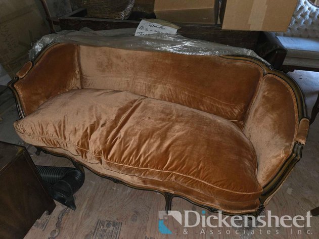 Image for ANTIQUE BURNT ORANGE  VELVET COUCH