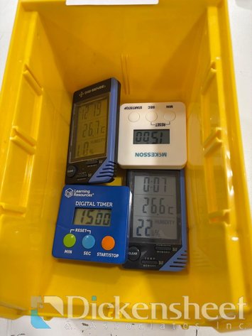 Image for LOT OF ASSORTED TIMERS IN YELLOW BIN
