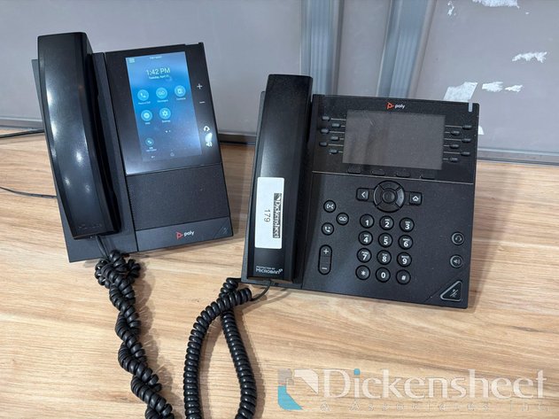 Image for POLY PHONE DESK SETS, QTY (5)