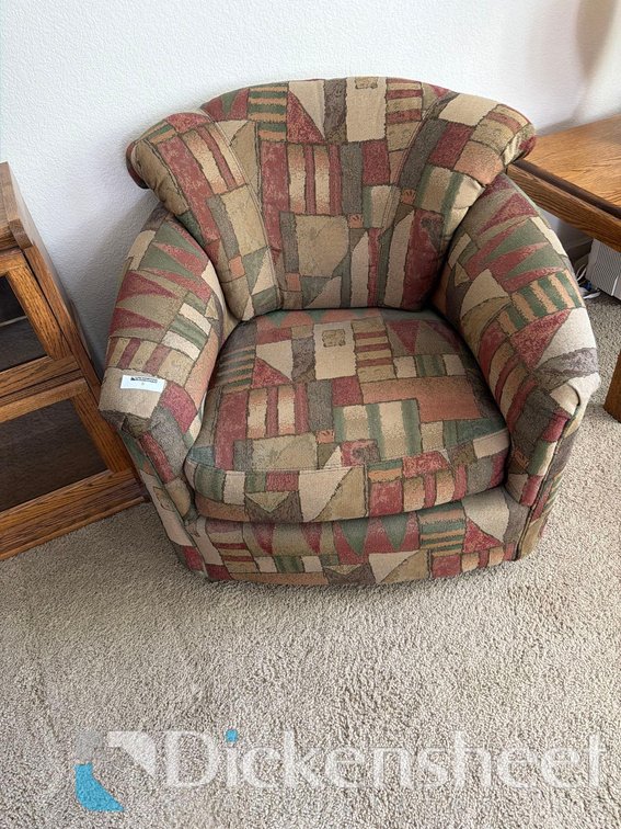 PATTERNED CLAM BACK MATCHING CHAIRS LOT, QTY (2)