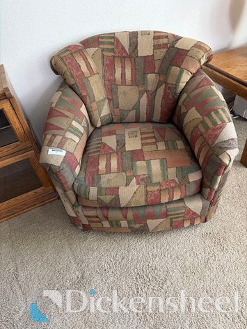Image for PATTERNED CLAM BACK MATCHING CHAIRS LOT, QTY (2)