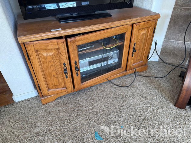 Image for ENTERTAINMENT STAND WITH WOOD & GLASS DOORS